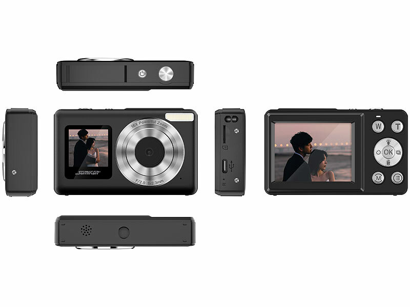 ; Full-HD-Digitalkamera mit 2 Displays Full-HD-Digitalkamera mit 2 Displays