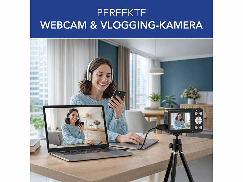 ; Full-HD-Digitalkamera mit 2 Displays Full-HD-Digitalkamera mit 2 Displays