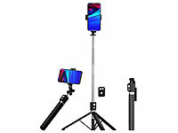 Somikon 2in1-Selfiestick, 2in1 Smartphone Stativ, Tripod Stativ